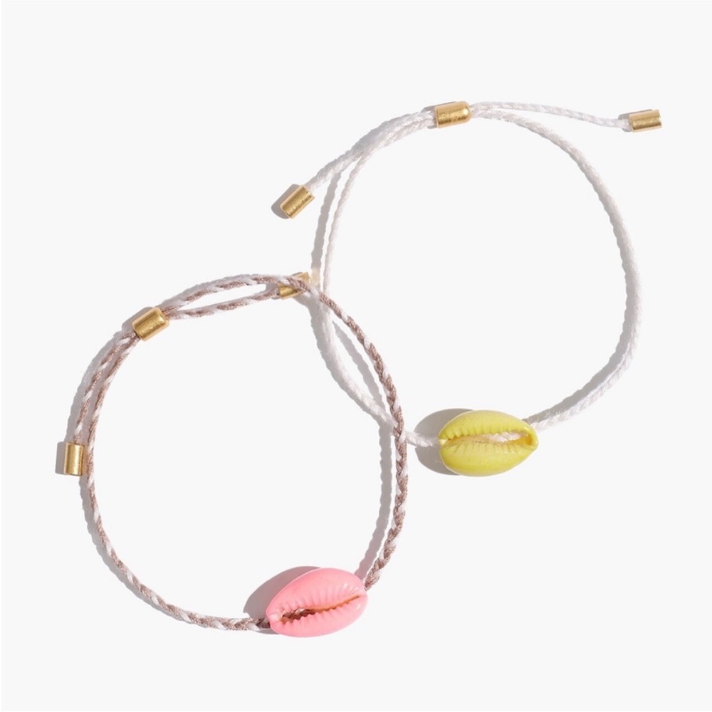 NWT Madewell Neon Cowrie Corded Friendship Bracelet Set